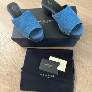 Rag and bone adorable denim clogs. Size 37.